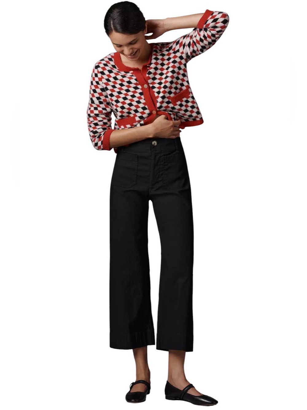 Maeve x Anthropologie The Colette High-Rise Wide-Leg Pants Black 29P